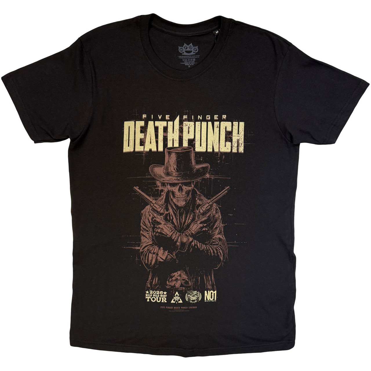 Five Finger Death Punch 'Crossed Pistols Shadow' (Black) T-Shirt
