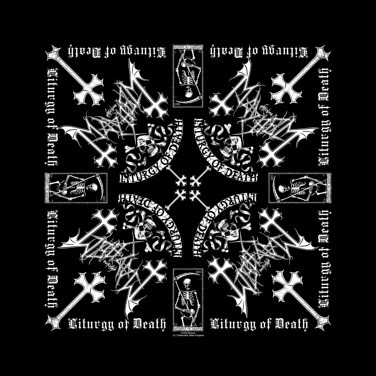 Mayhem 'Skull Omega' (Black) Bandana