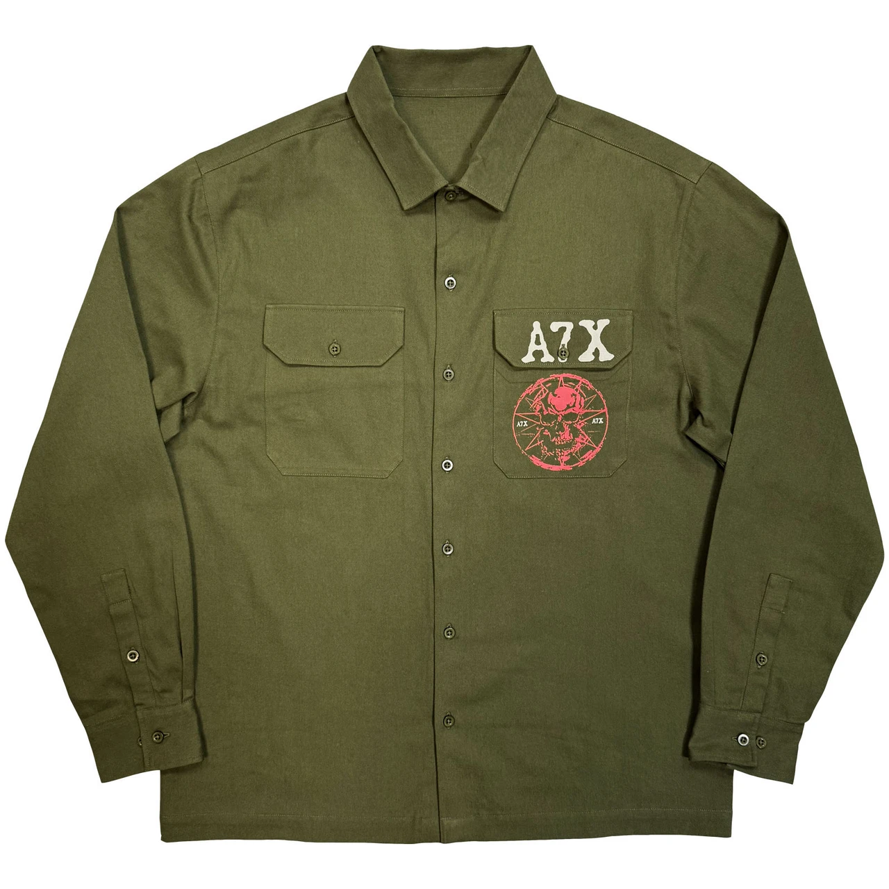 Avenged Sevenfold 'Skull Emblem' (Green) Casual Shirt
