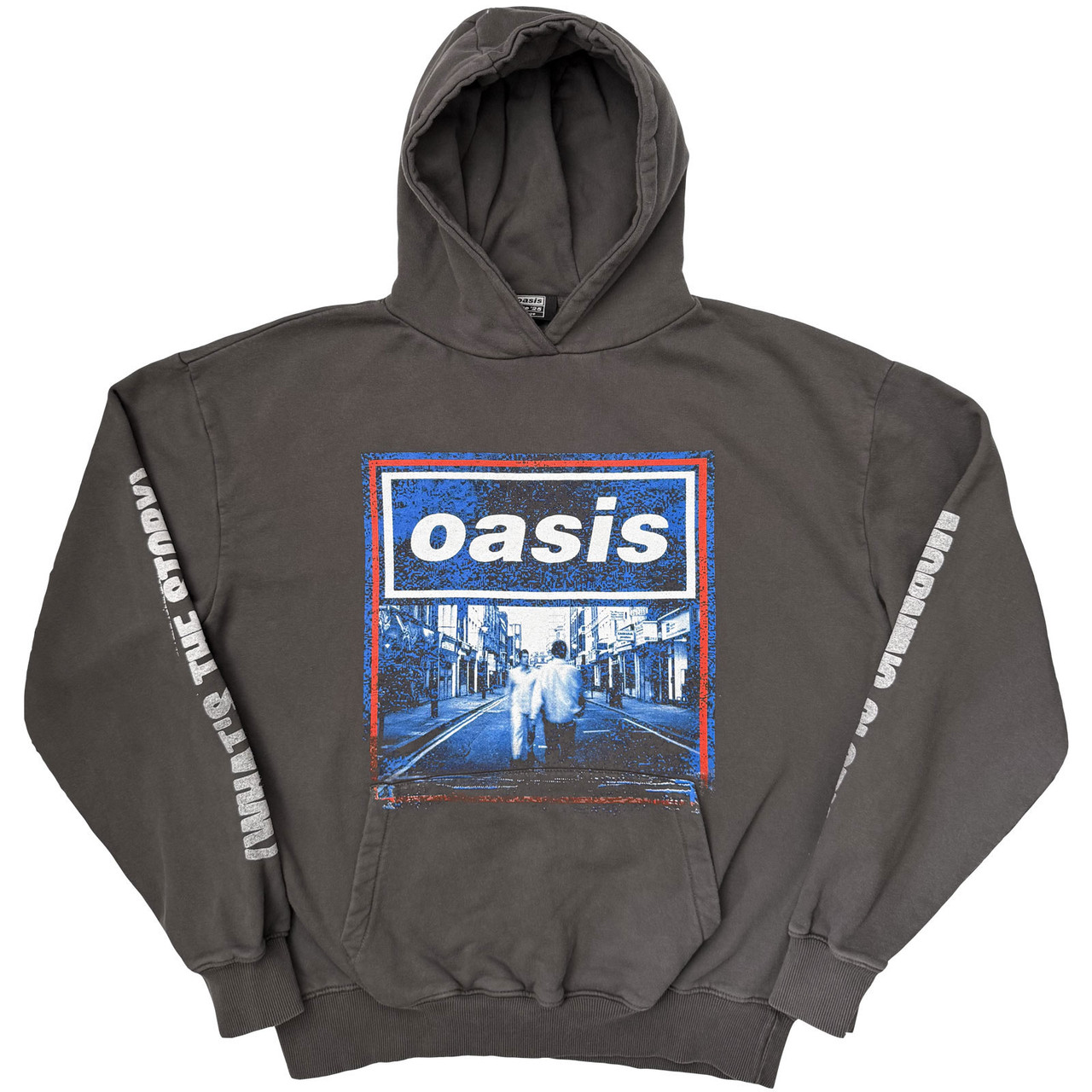 Oasis 'What's The Story Blue Tone' (Charcoal Grey) Ex-Tour Pull Over Hoodie