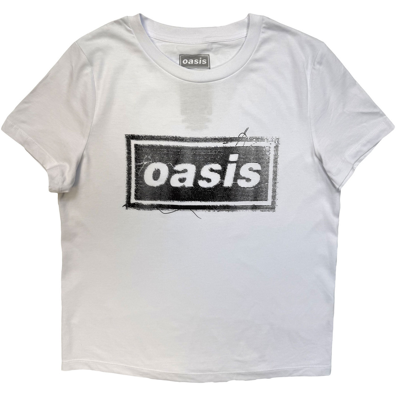 Oasis 'Thread Logo' (White) Ex-Tour Womens Fitted T-Shirt