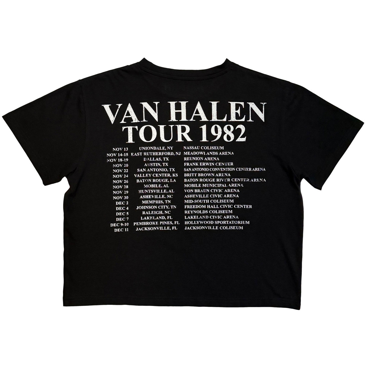 Van Halen 'The Power To Raise The Dead' (Black) Womens Fitted Crop Top