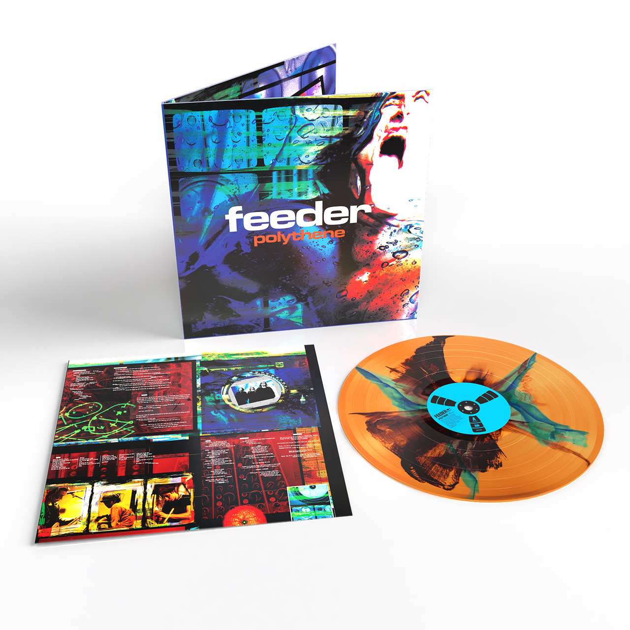 PRE-ORDER - Feeder 'Polythene' (2026 Remaster) LP Transparent Orange w/ Black & Blue Inkplosion - RELEASE DATE 20th November 2026