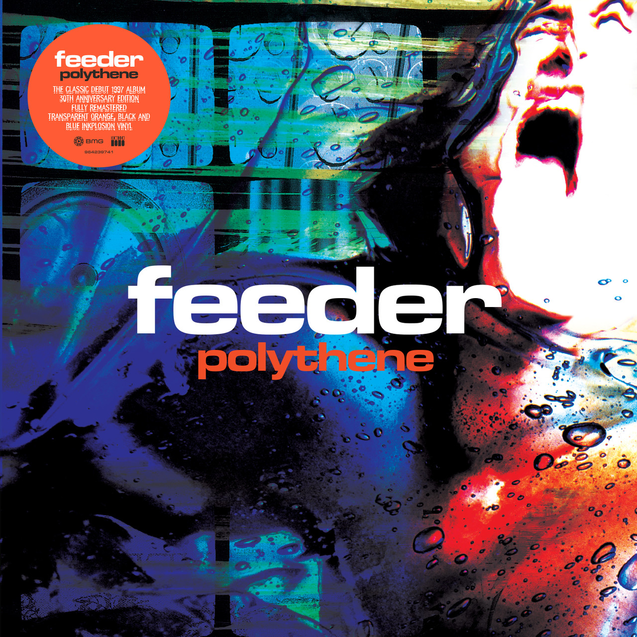 PRE-ORDER - Feeder 'Polythene' (2026 Remaster) LP Transparent Orange w/ Black & Blue Inkplosion - RELEASE DATE 20th November 2026