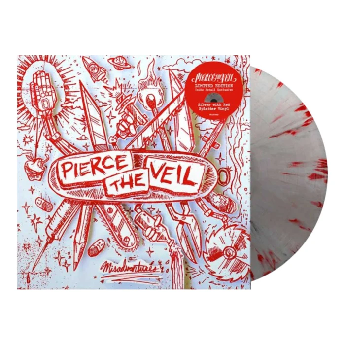 Pierce The Veil 'Misadventures' LP Silver Red Splatter Vinyl
