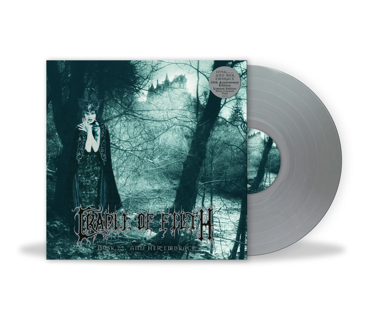 PRE-ORDER - Cradle Of Filth 'Dusk And Her Embrace' (30th Anniversary) LP Silver Vinyl - RELEASE DATE 30th October 2026