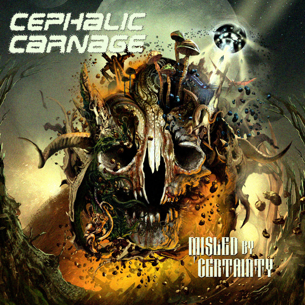 Cephalic Carnage 'Misled By Certainty' 2LP Tri Colour Merge with Splatter Vinyl