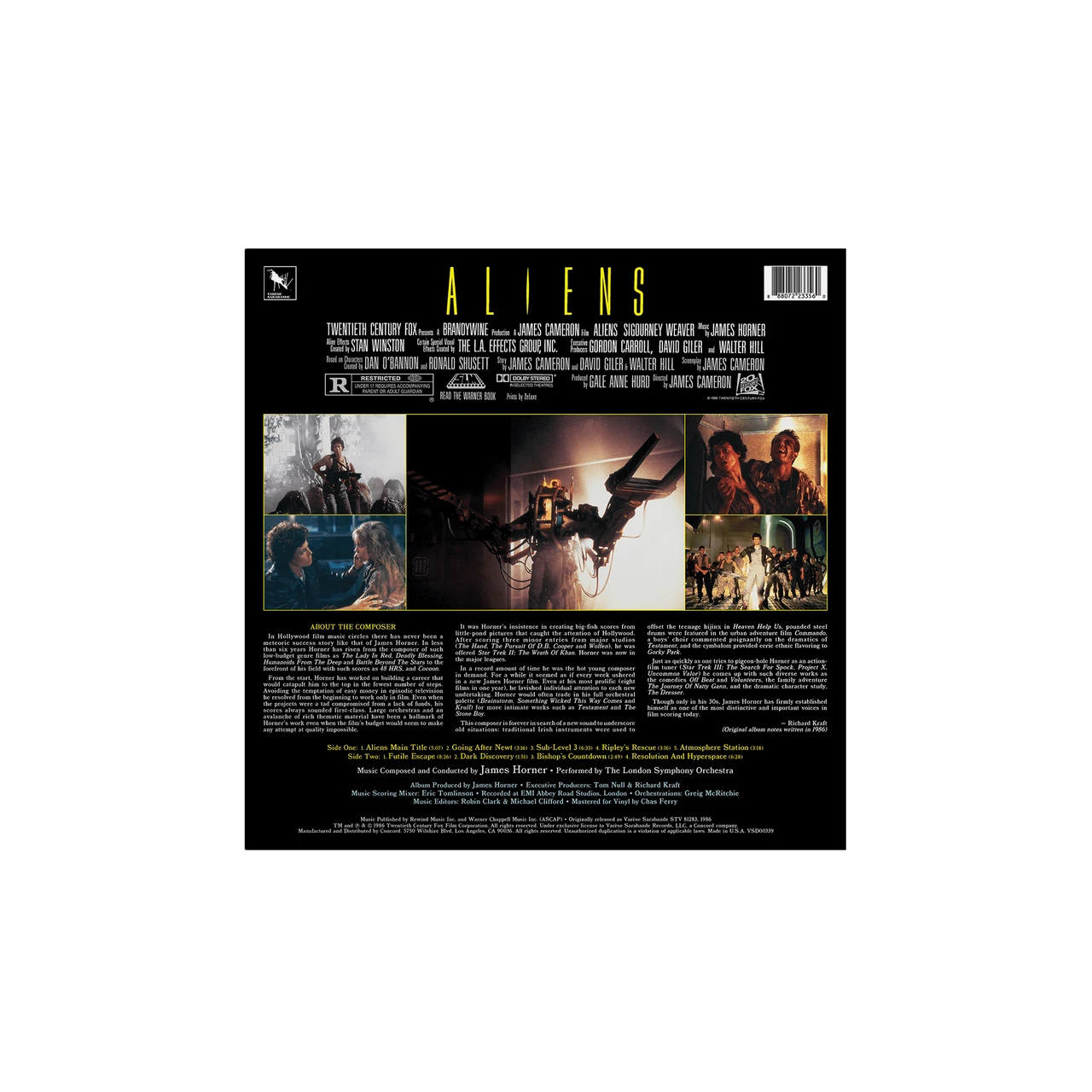 PRE-ORDER - James Horner 'Aliens (Original Motion Picture Soundtrack)' LP Opaque Silver Vinyl - RELEASE DATE 13th November 2026