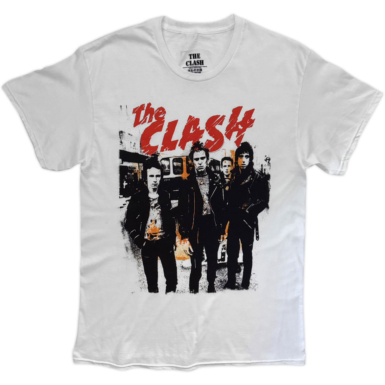 The Clash 'Riot Band Photo' (White) T-Shirt