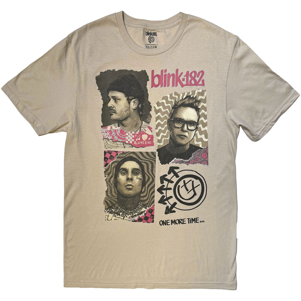 Blink-182 'One More Time Band' (Sand) T-Shirt
