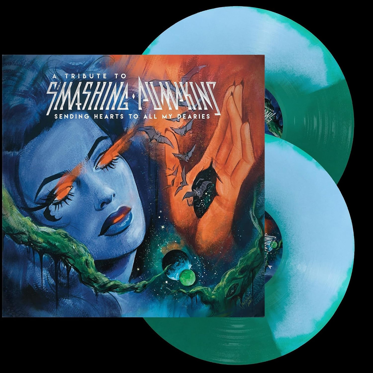 Various Artists 'Sending Hearts To All My Dearies: A Tribute To The Smashing Pumpkins' 2LP Baby Blue & Green Vinyl