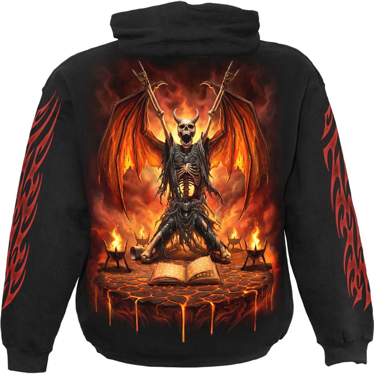 Spiral 'Skeletal Worship' (Black) Pull Over Hoodie
