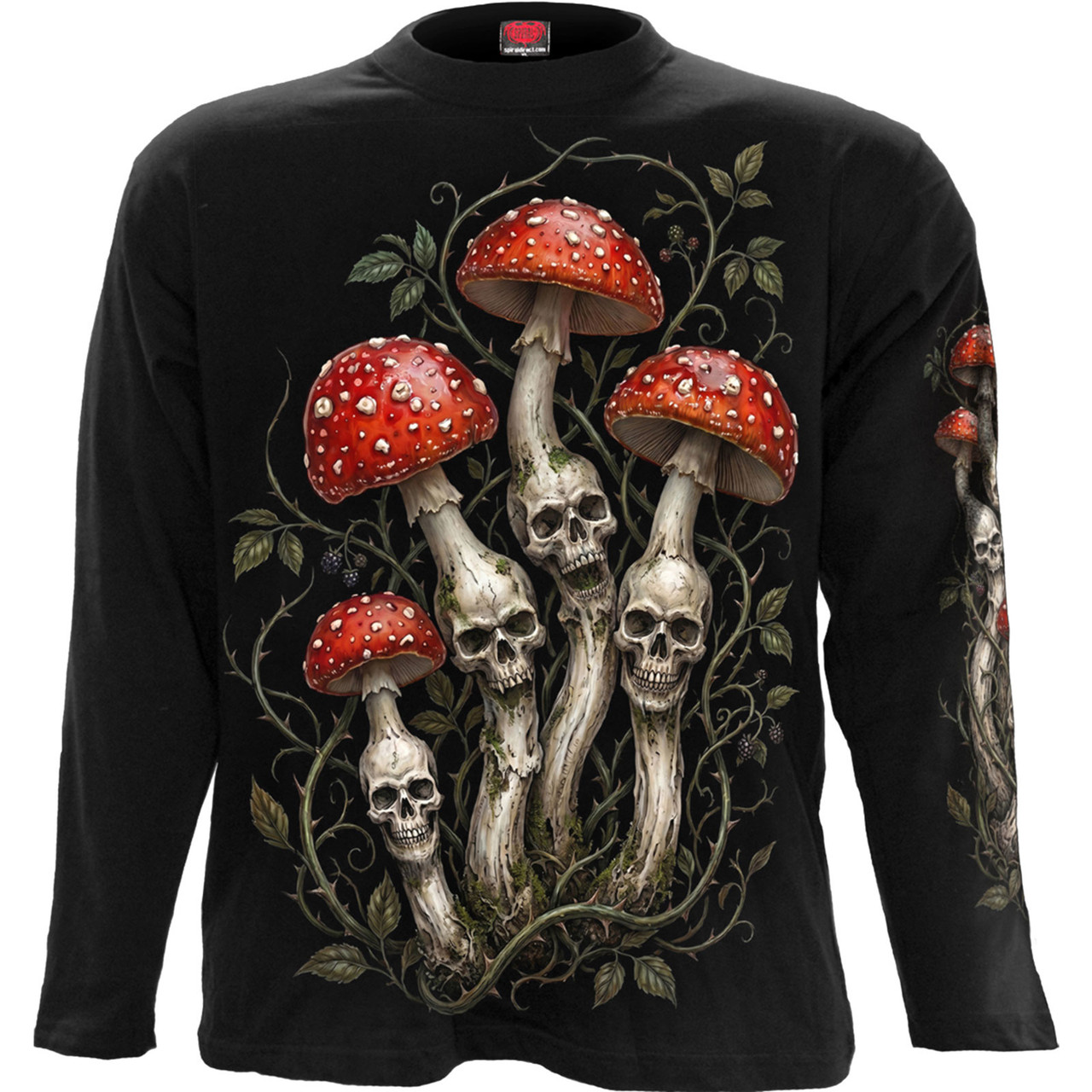 Spiral 'Shrooms' (Black) Long Sleeve Shirt