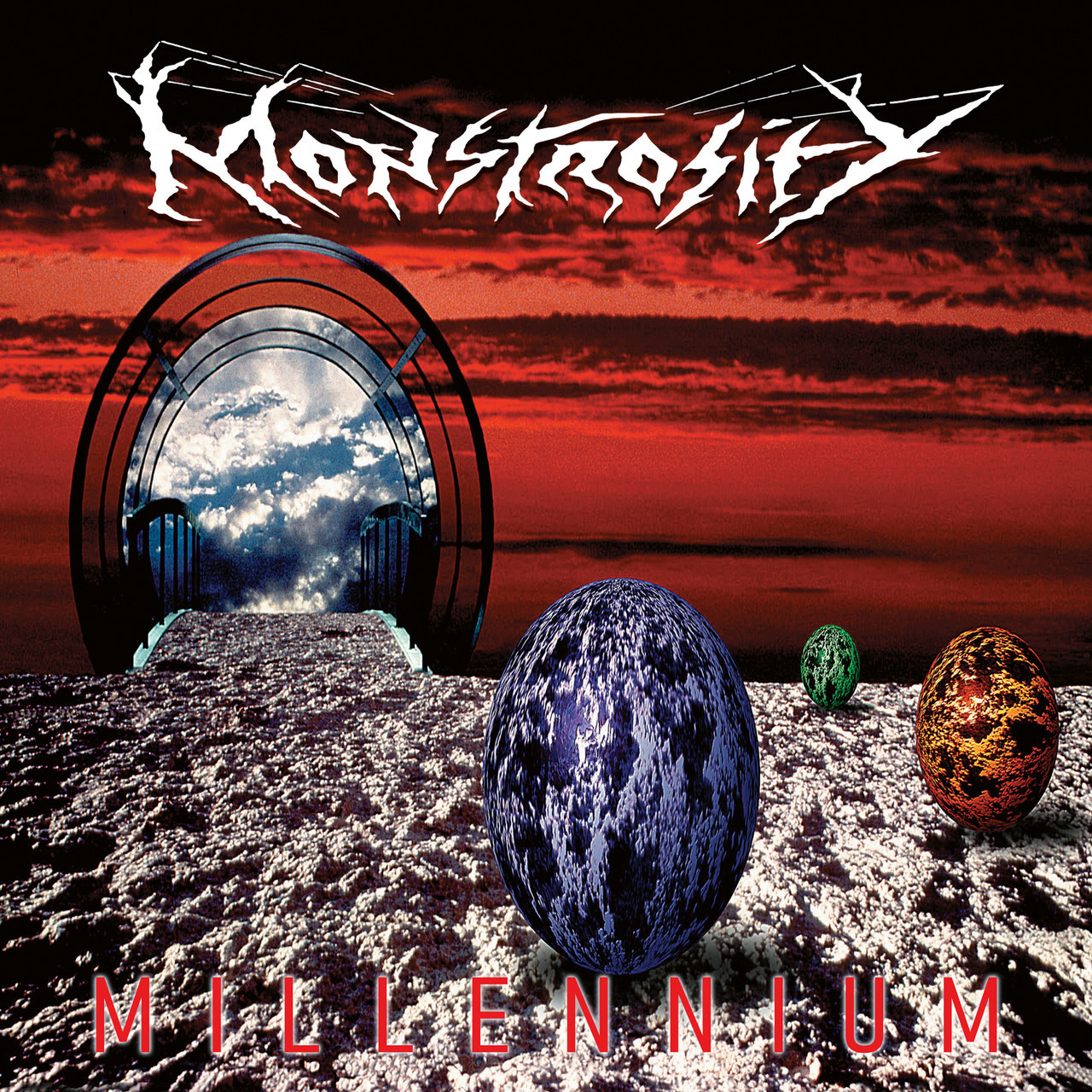 PRE-ORDER - Monstrosity 'Millennium' LP Red White Orange Splatter Vinyl - RELEASE DATE 13th November 2026