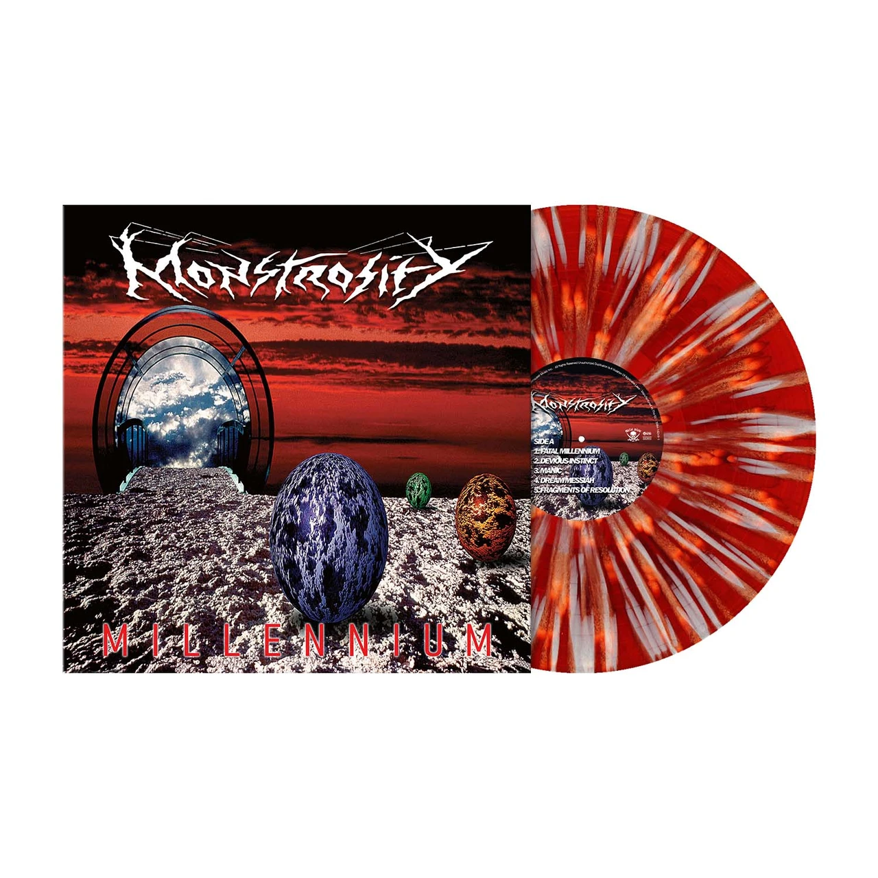 PRE-ORDER - Monstrosity 'Millennium' LP Red White Orange Splatter Vinyl - RELEASE DATE 13th November 2026