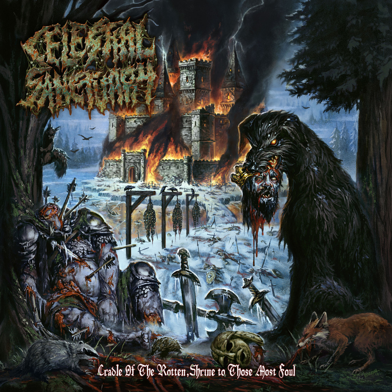 PRE-ORDER - Celestial Sanctuary 'Cradle of The Rotten, Shrine To Those Most Foul' LP Wild Berry Marbled Vinyl - RELEASE DATE 22nd January 2026