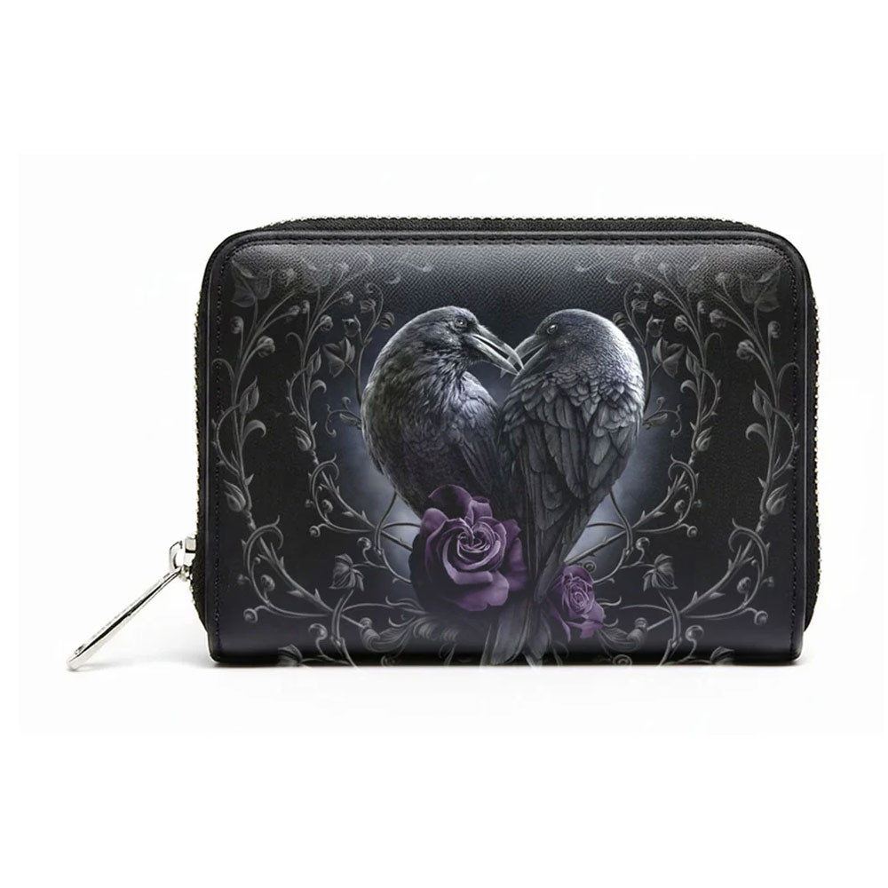 Spiral 'Raven Heart' Spiral Zip Top Purse