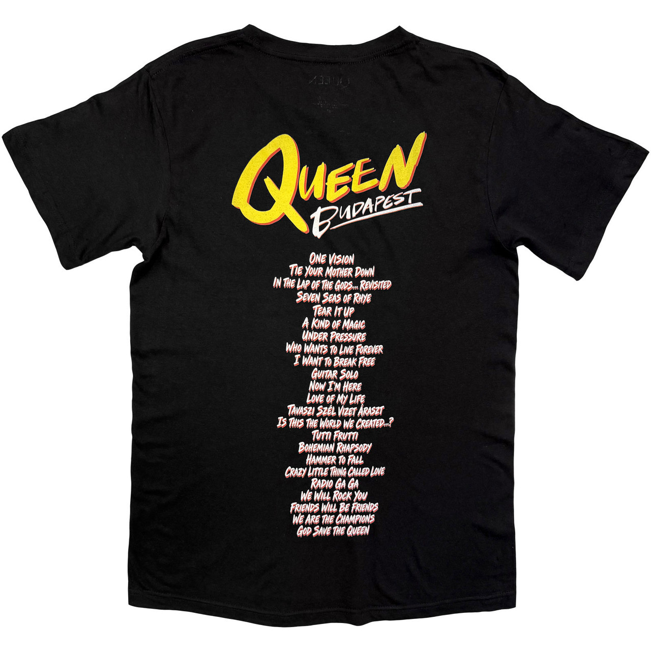 Queen 'Budapest Setlist' (Black) T-Shirt