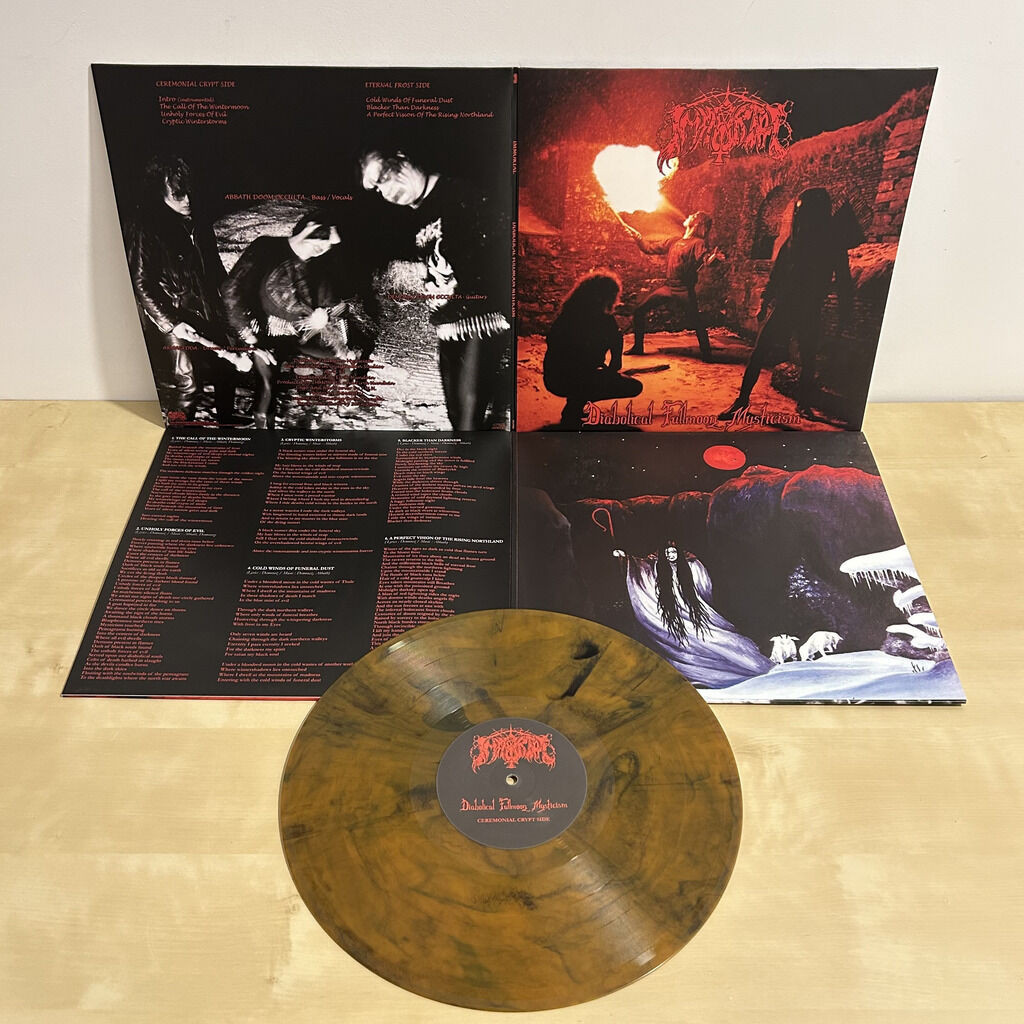 Immortal 'Diabolical Fullmoon Mysticism' LP 'Oriole' Orange Black Marble Vinyl