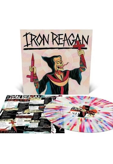 Iron Reagan 'Crossover Ministry' LP Milky Clear Rainbow Splatter Vinyl