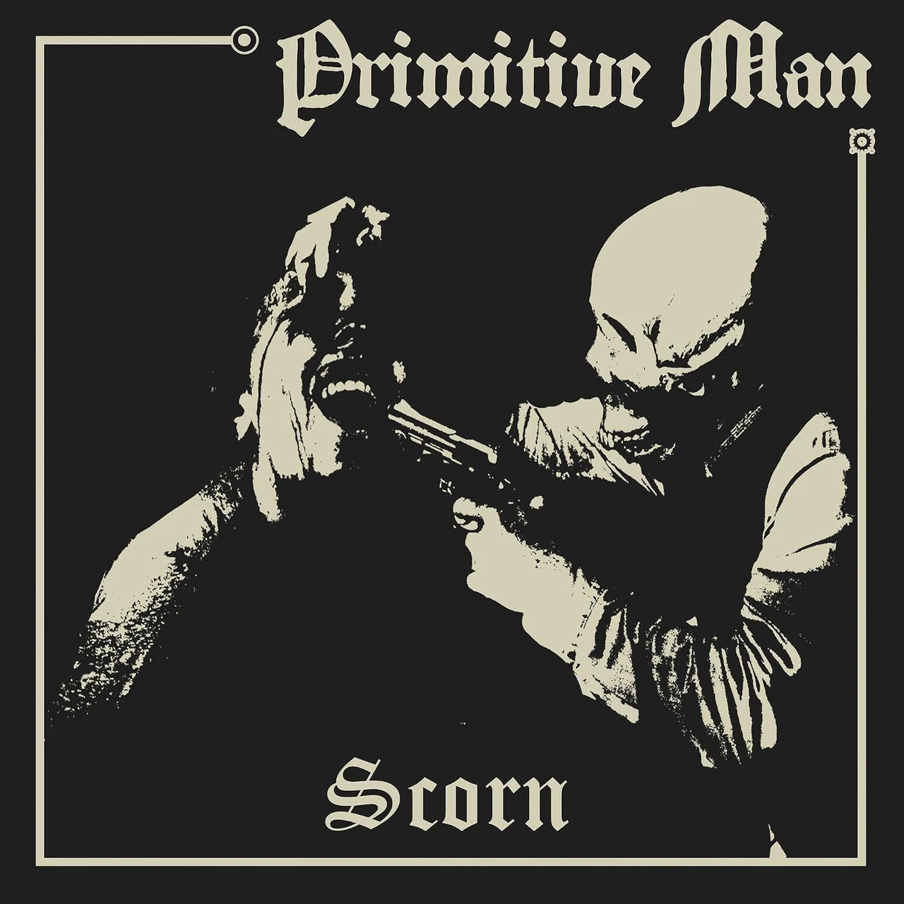 Primitive Man 'Scorn' LP Black Ice Bone White Splatter Vinyl