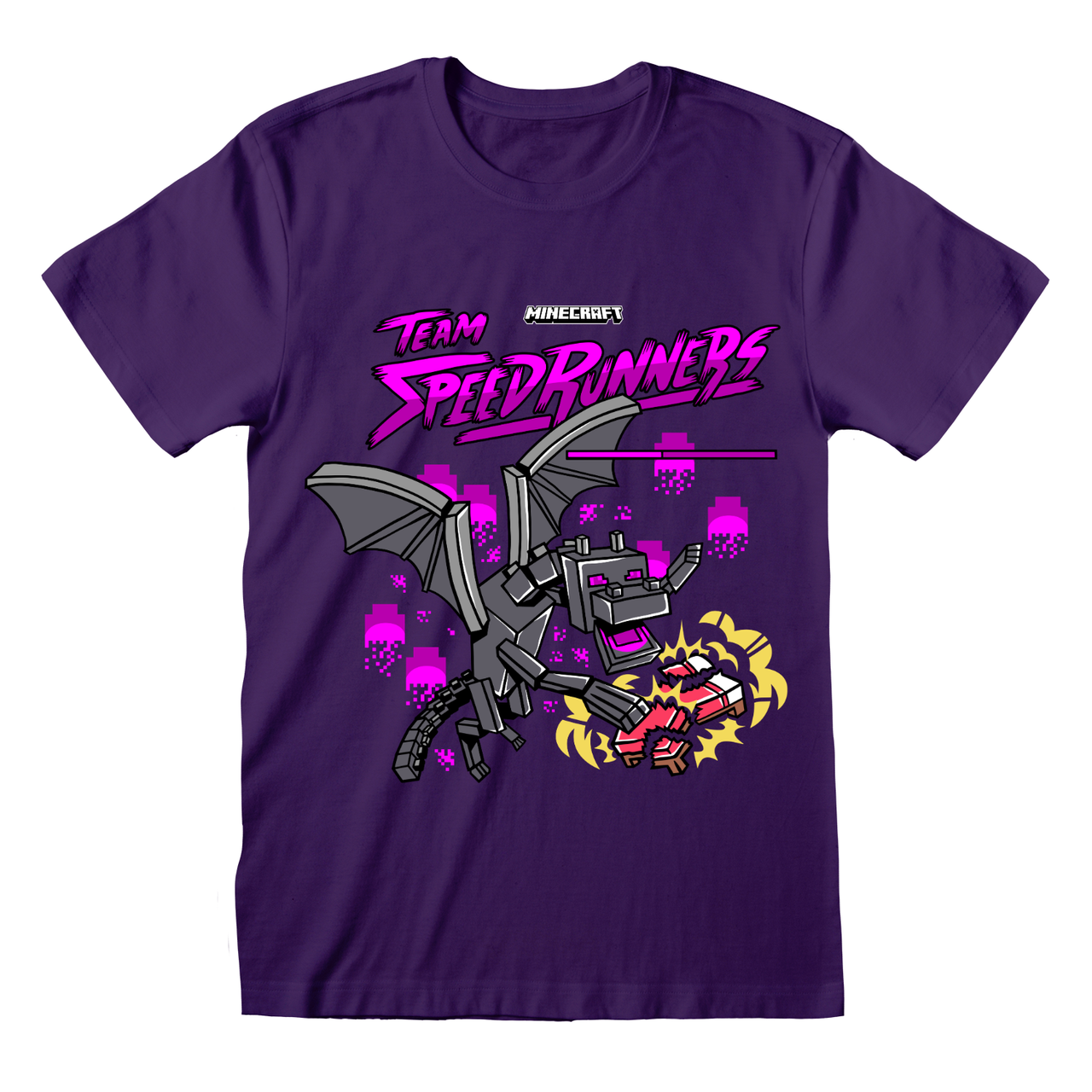 Minecraft 'Team Speed Runners' (Purple) Kids T-Shirt