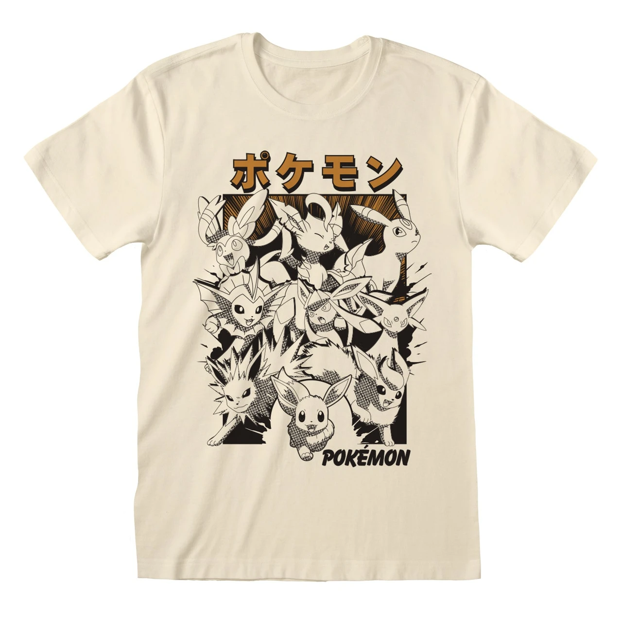 Pokemon 'Eevee Katakana' (Ecru) T-Shirt