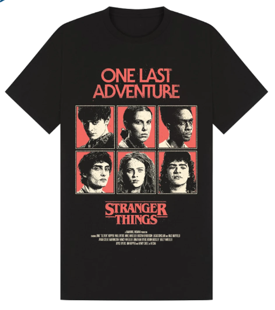 Stranger Things 'One Last Adventure' (Black) T-Shirt