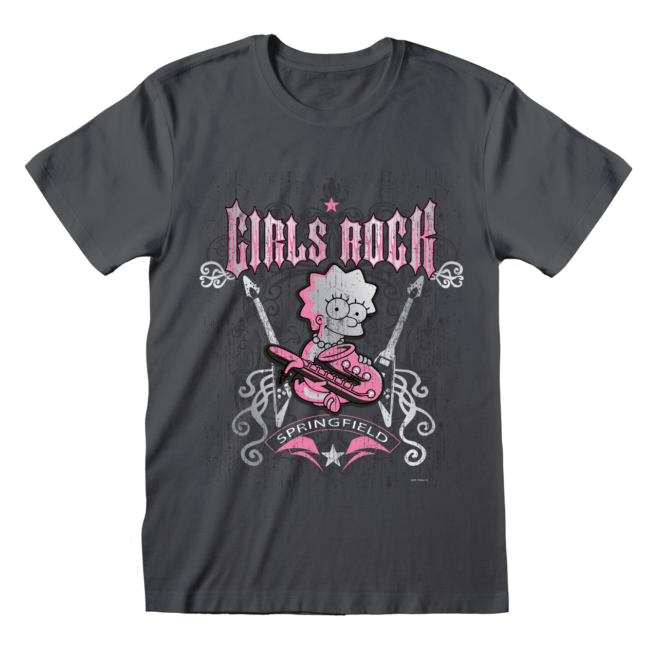 The Simpsons 'Girls Rock' (Charcoal) T-Shirt