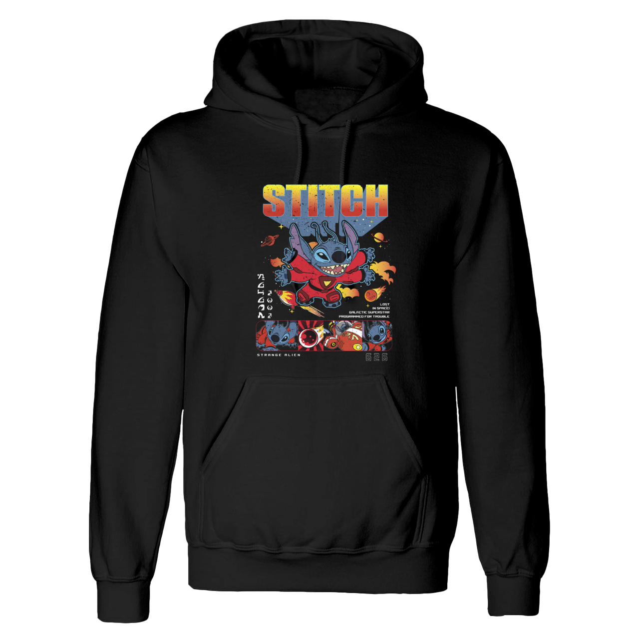 Lilo & Stitch 'In Space' (Black) Pull Over Hoodie