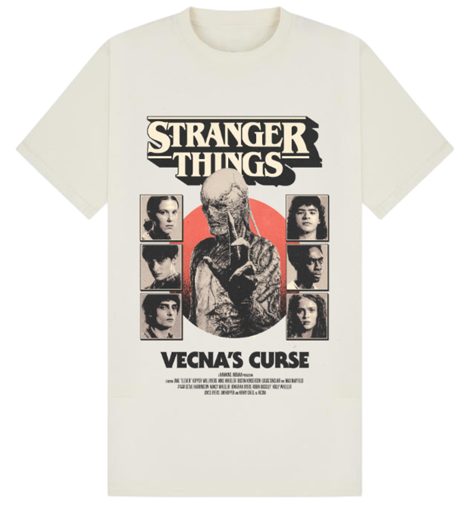 Stranger Things 'Vecna'S Curse' (Ecru) T-Shirt