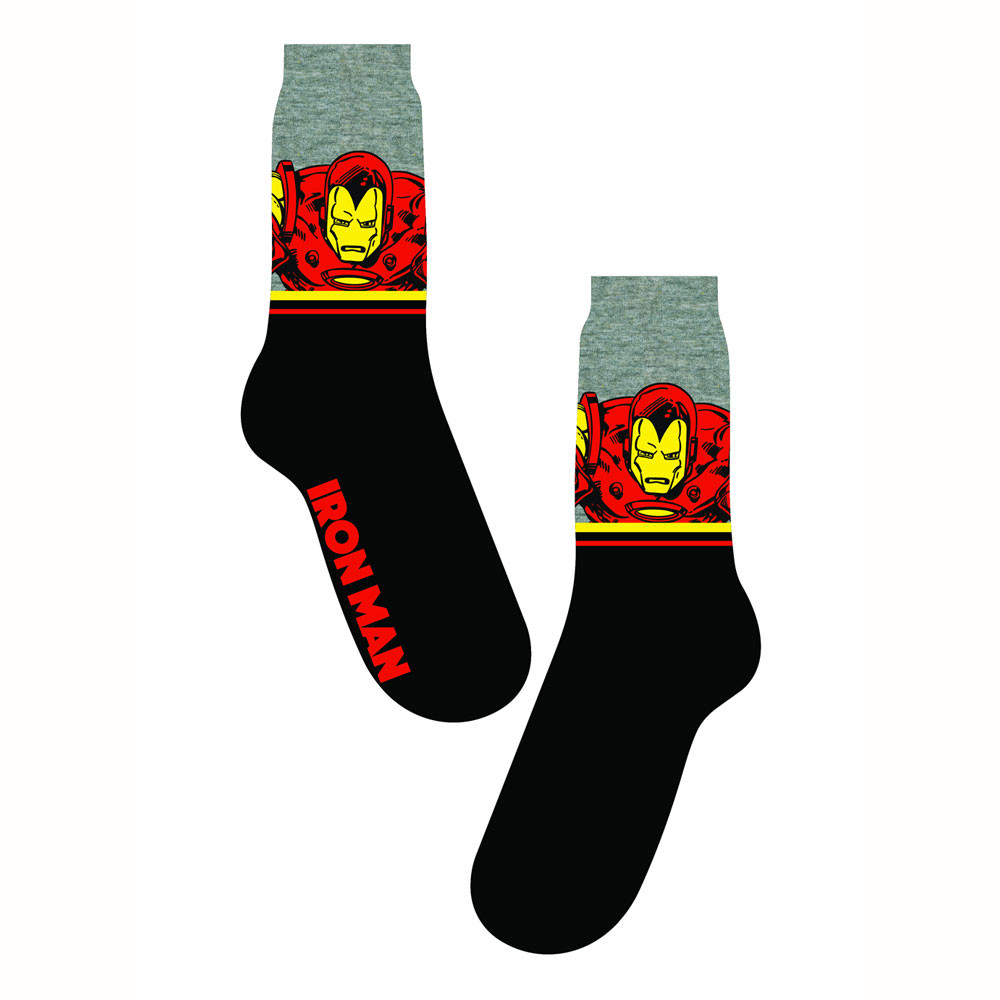 Marvel Iron Man 'Iron Man' (Black) Socks (One Size = UK 7-11)