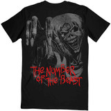 Iron Maiden 'Number Of The Beast Jumbo Print' (Black) T-Shirt Back