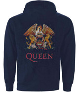 Queen 'Classic Crest' (Navy) Zip Up Hoodie