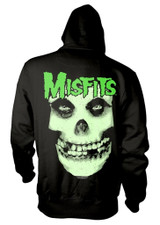Misfits 'Glow Jurek Skull' (Black) Pull Over Hoodie Misfits 'Glow Jurek Skull' (Black) Pull Over Hoodie