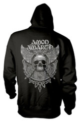 Amon Amarth 'Grey Skull' (Black) Pull Over Hoodie