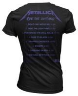 Metallica 'Ride The Lightning Tracks' (Black) Womens Fitted T-Shirt