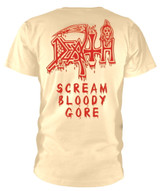 Death 'Scream Bloody Gore Red Logo' (Natural) T-Shirt - Ultrakult Clothing