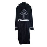 Tupac 'Cross' (Black) Bathrobe Back