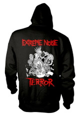 Extreme Noise Terror 'In It For Life Red Text' (Black) Zip Up Hoodie Back