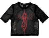 Slipknot 'Logo' (Black) Womens Mesh Crop Top