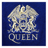 Queen 'Crest Logo' (Navy) Polo Shirt CREST LOGO CLOSEUP