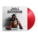 Jack J Hutchinson 'Battles' LP Red Vinyl & CD Digpack W/SIGNED PHOTO CARD + guitar pick Bundle