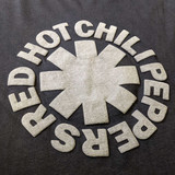 Red Hot Chili Peppers 'Classic Asterisk Logo' (Black) Hi-Build T-Shirt CLOSEUP