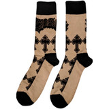 Tupac 'Crosses' (Sand) Socks (One Size = UK 7-11)