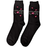 The Beatles 'All you need is love' (Black) Socks (One Size = UK 7-11)