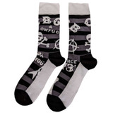 CBGB 'Logos Striped' (Black) Socks (One Size = UK 7-11)