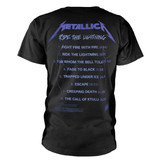 Metallica 'Ride The Lightning Tracks' (Black) T-Shirt BACK