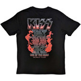 Kiss 'End Of The Road Tour Red BP' (Black) T-Shirt BACK