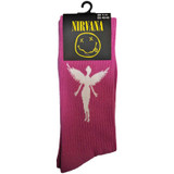 Nirvana 'In Utero White Angel' (Pink) Socks (One Size = UK 7-11)